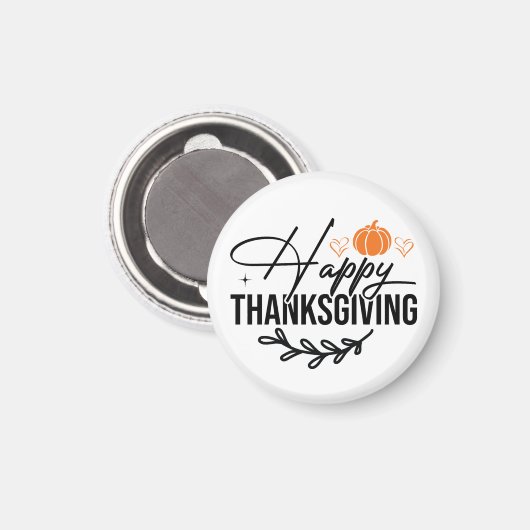 Simple Happy Thanksgiving Pumpkin Magnet (Vorderseite/Rückseite)