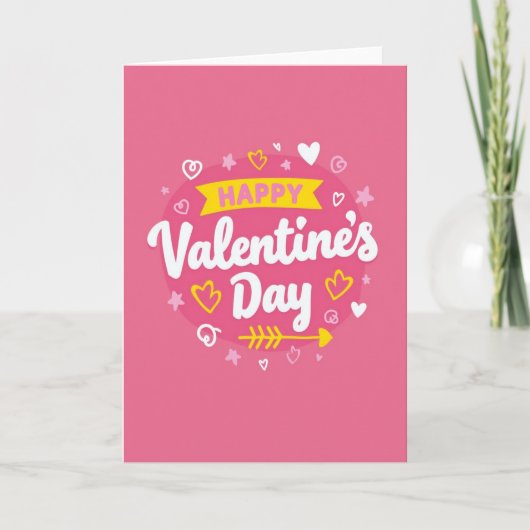 Simple Happy Valentines Card Karte (Vorderseite)