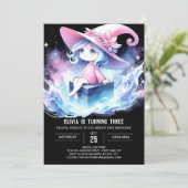 Simple Happy Wizard Birthday Einladung (Stehend Vorderseite)