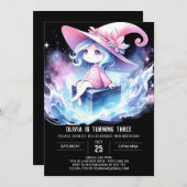 Simple Happy Wizard Birthday Einladung (Vorne/Hinten)