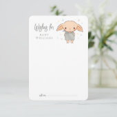 Simple Harry Potter - Dobby Baby Shower Begleitkarte (Stehend Vorderseite)