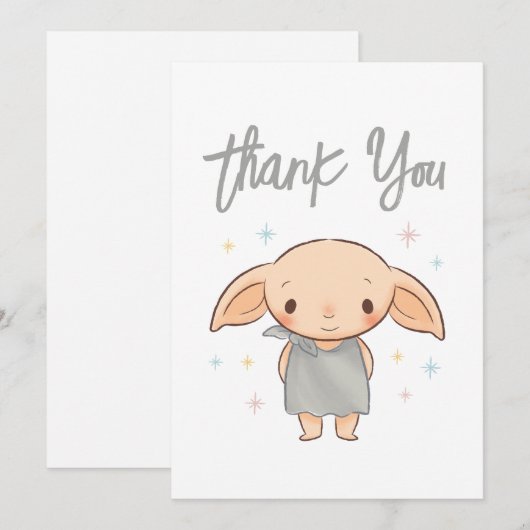 Simple Harry Potter - Dobby Baby Shower Dankeskarte (Vorne/Hinten)