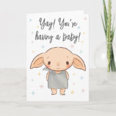 Simple Harry Potter - Dobby Baby Shower Karte (Vorderseite)