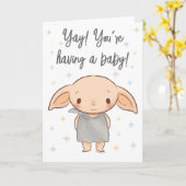 Simple Harry Potter - Dobby Baby Shower Karte (Gelbe Blume)