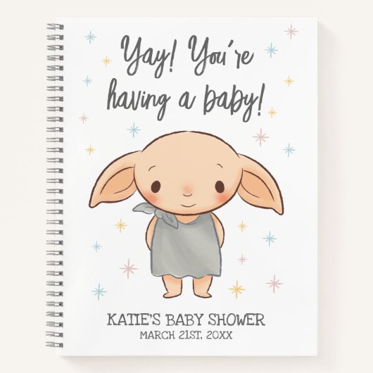 Simple Harry Potter - Dobby Baby Shower Notizblock (Vorderseite)