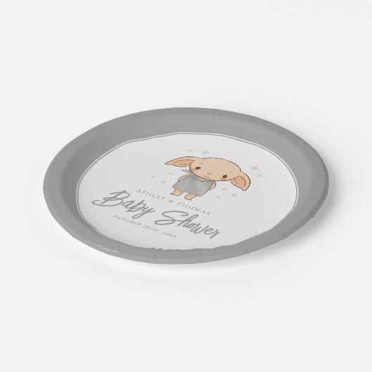 Simple Harry Potter - Dobby Baby Shower Pappteller (Schrägansicht)