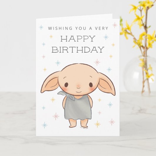 Simple Harry Potter - Dobby Birthday Karte (Gelbe Blume)