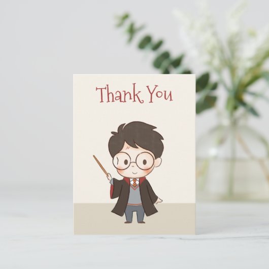 Simple Harry Potter Thank You Postkarte (Stehend Vorderseite)