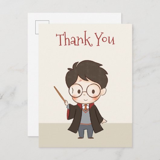 Simple Harry Potter Thank You Postkarte (Vorne/Hinten)