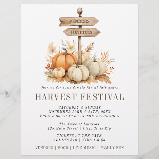 Simple Harvest Festival Pumpkin Flyer (Vorne)