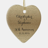 Simple Heart Golden 50. Jahrestag, Namen, Keramikornament (Rechts)