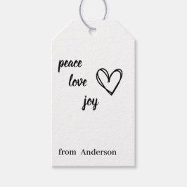 Simple Heart joy Peace - Liebe Weihnachten Geschenkanhänger
