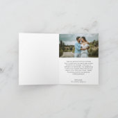 Simple Heart Minimalistisch Script Wedding Foto Dankeskarte (Innenseite)