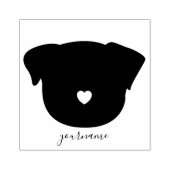 Simple Heart Mops Gummistempel (Prägung)