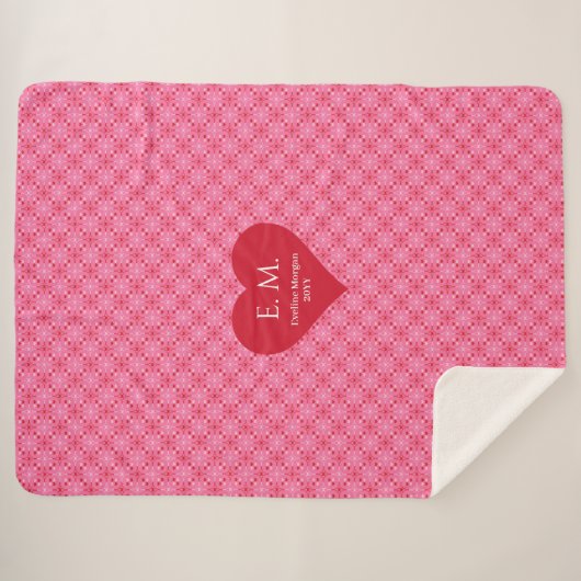 Simple Heart Pattern Love Gift Fleece Blanket Sherpadecke (Vorderseite (Horizontal))