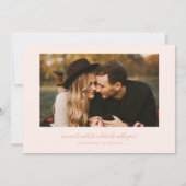 Simple Heart Peach Curved Frame Photo Save The Date (Rückseite)