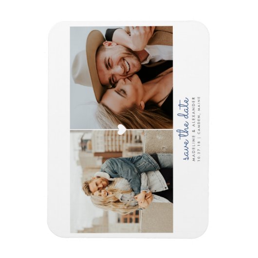 Simple Heart Save the Date Foto Magnet (Vertikal)
