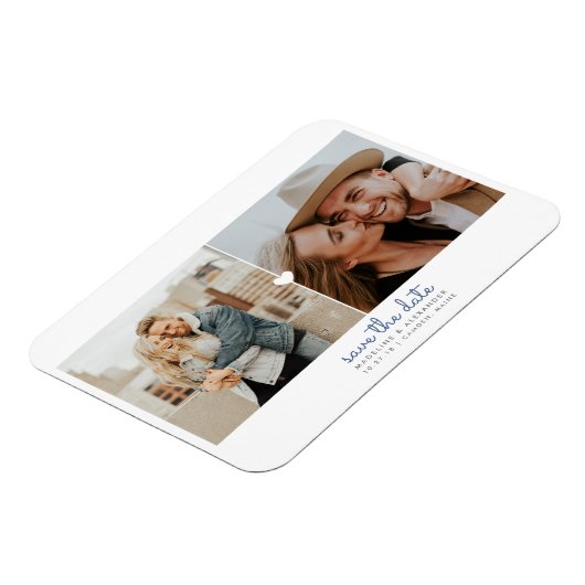 Simple Heart Save the Date Foto Magnet (Linke Seite)