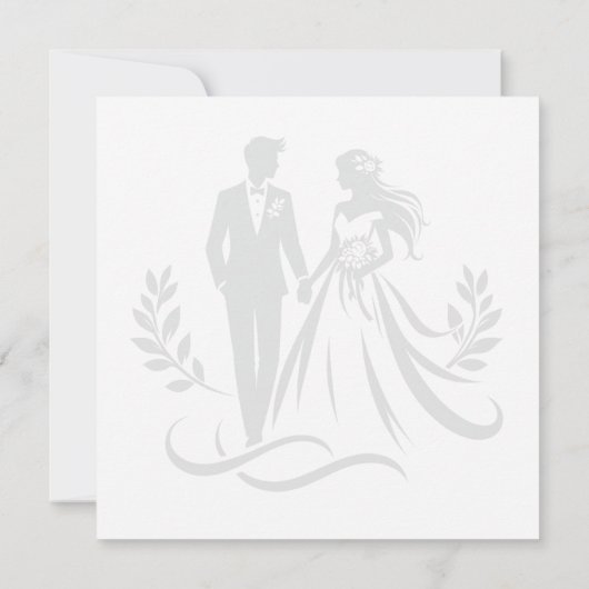 Simple Heart Wedding Thank You Card – Customizable (Rückseite)