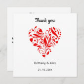 Simple Heart Wedding Thank You Card – Customizable (Vorne/Hinten)