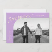 Simple Heart Wisteria Lemon Curved Frame Photo Save The Date (Vorderseite)