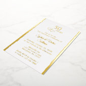 Simple Hearts 50th Wedding Anniversary Party Gold Folieneinladung (Gedreht)