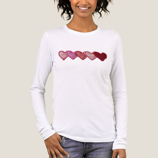 Simple Hearts Embroidery look Minimalistic  Tri-Blend Shirt (Vorderseite)