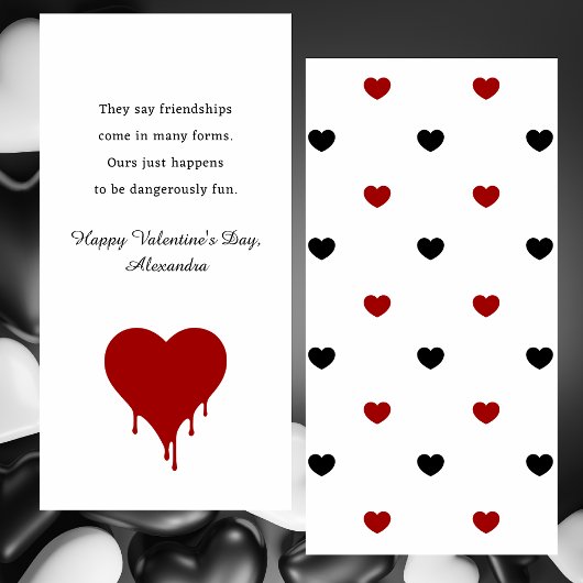 Simple Hearts Girly Best Friend Valentines Card