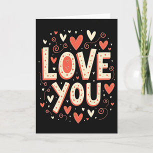 Simple Hearts Love You Karte
