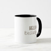Simple Hello Beautiful Typografie Tasse (VorderseiteRechts)