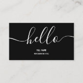 Simple Hello Elegant Minimalistisch Beruflich Blac Visitenkarte (Vorderseite)