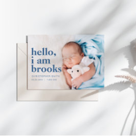 Simple Hello I Am Birth Announcement Card Einladung