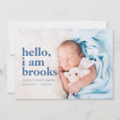 Simple Hello I Am Birth Announcement Card Einladung (Vorderseite)