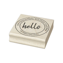 Simple Hello Message Modern Family Gummistempel