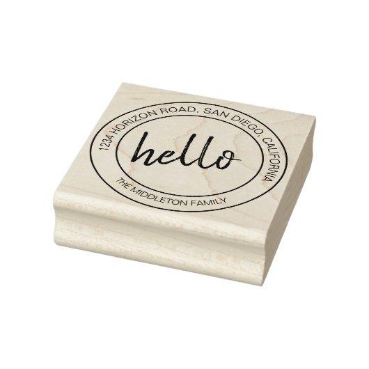 Simple Hello Message Modern Family Gummistempel (Stempel)