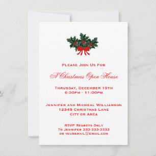 Simple HolChristmas Open House oder Party #2 Red Einladung