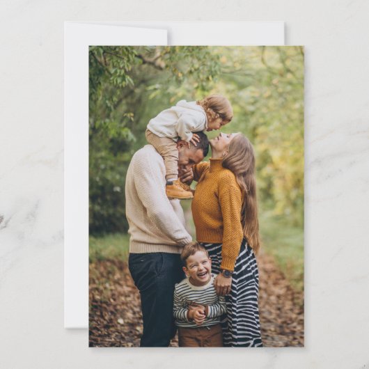 Simple Holiday Card with Photo Einladung (Rückseite)