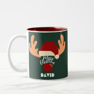 Simple Holiday Cool Trendy Rentier Weihnachten Zweifarbige Tasse