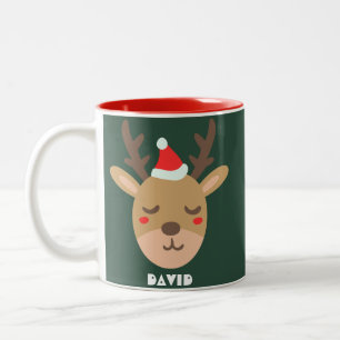 Simple Holiday Cool Trendy Rentier Weihnachten Zweifarbige Tasse