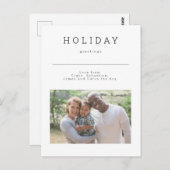 Simple Holiday Greetings Foto Personalisiert Postkarte (Vorne/Hinten)
