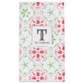 Simple Holiday Snowflake Weihnachts Monogramm Kleine Geschenktüte (Rückseite)