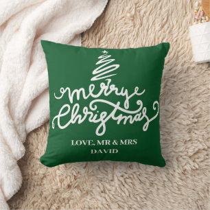 Simple Holidays Couple Trendy Mr. und Mrs. Christm Kissen