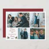 Simple Holly Berries Frohe Weihnachten 4 Foto (Vorne/Hinten)