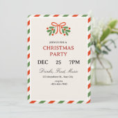 Simple Holly Christmas Party Invitation Einladung (Stehend Vorderseite)