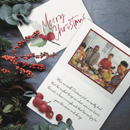 Simple Holly Frohe Weihnachten Wasserfarbe Foto