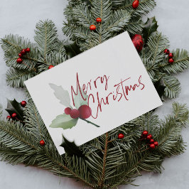 Simple Holly und Berries Frohe Weihnachten