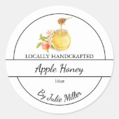 Simple Homemade Apple infused Honey Label Runder Aufkleber (Vorderseite)