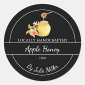 Simple Homemade Apple infused Honey Label Runder Aufkleber (Vorderseite)