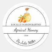 Simple Homemade Apricot infused Honey Label Runder Aufkleber (Vorderseite)