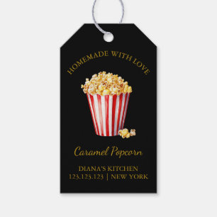 Simple Homemade Caramel Popcorn Hang Tag l Black Geschenkanhänger